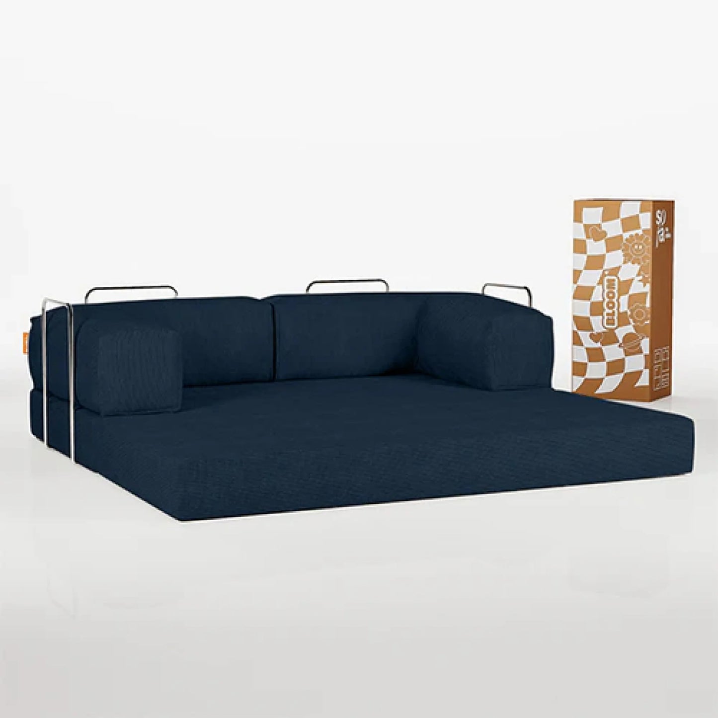 Navy Blue Bloom Sofa Bed - Sofa in Box