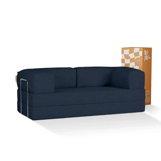 Navy Blue Bloom Sofa Bed - Sofa in Box