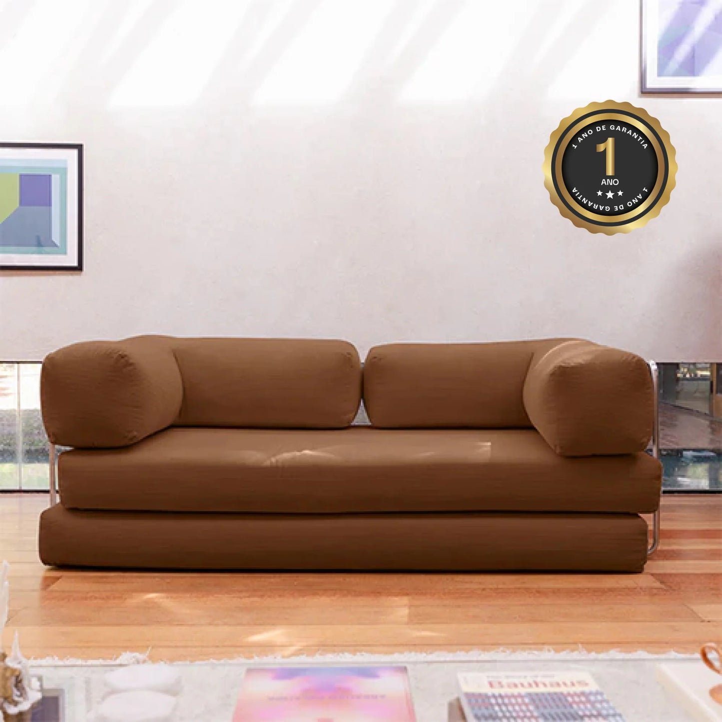 Brown Bloom Sofa Bed - Sofa in a Box