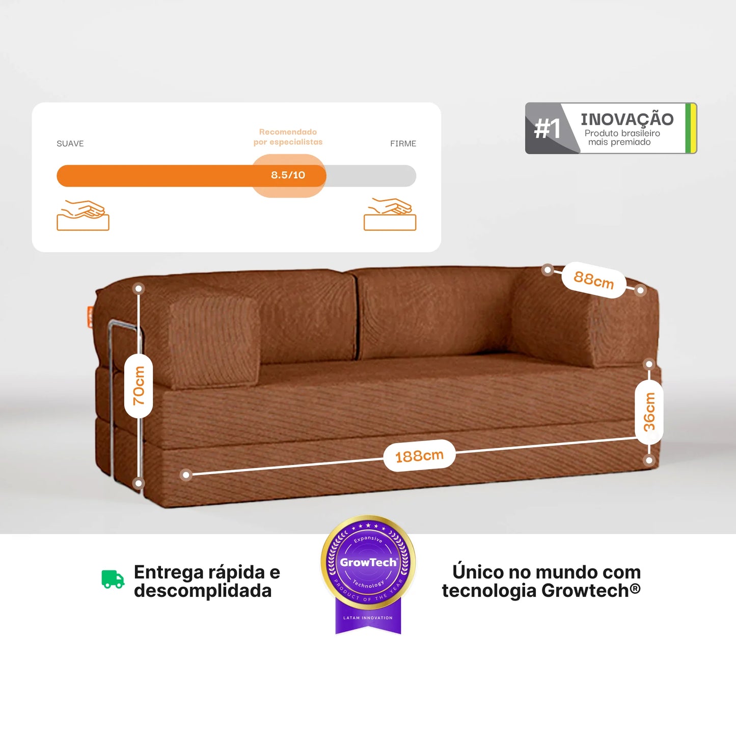 Brown Bloom Sofa Bed - Sofa in a Box