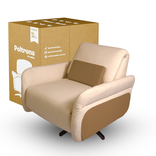 Reclining Armchair in Box - Fleex Tech Linen – Sofa in Box - Beige Linen