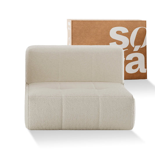 Sofa in modular box 1 seater Armchair in Boucle - Linen