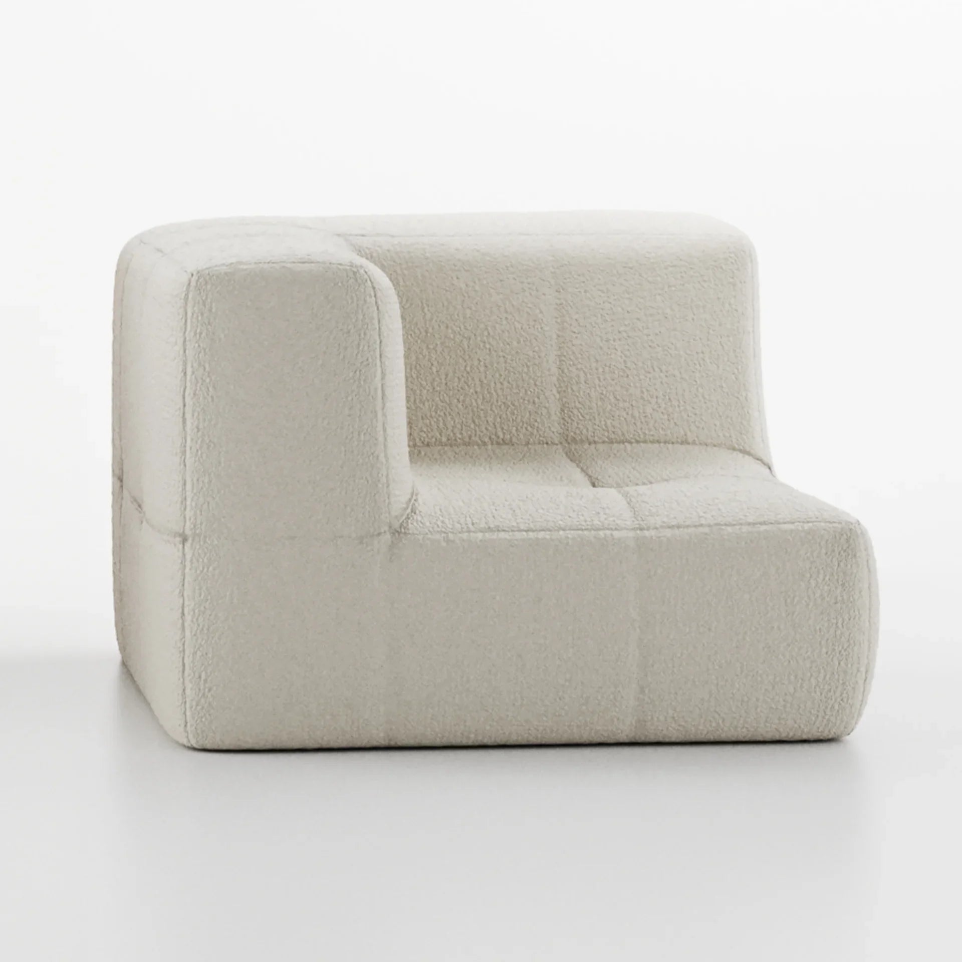 Collection of Modular 1-seater Corner Sofa in Boucle Box - Linen in a gallery layout